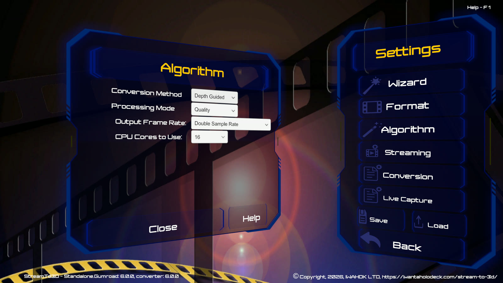 Stream to 3D Algorithm settings with Depth Guided and its Quality processing mode selected