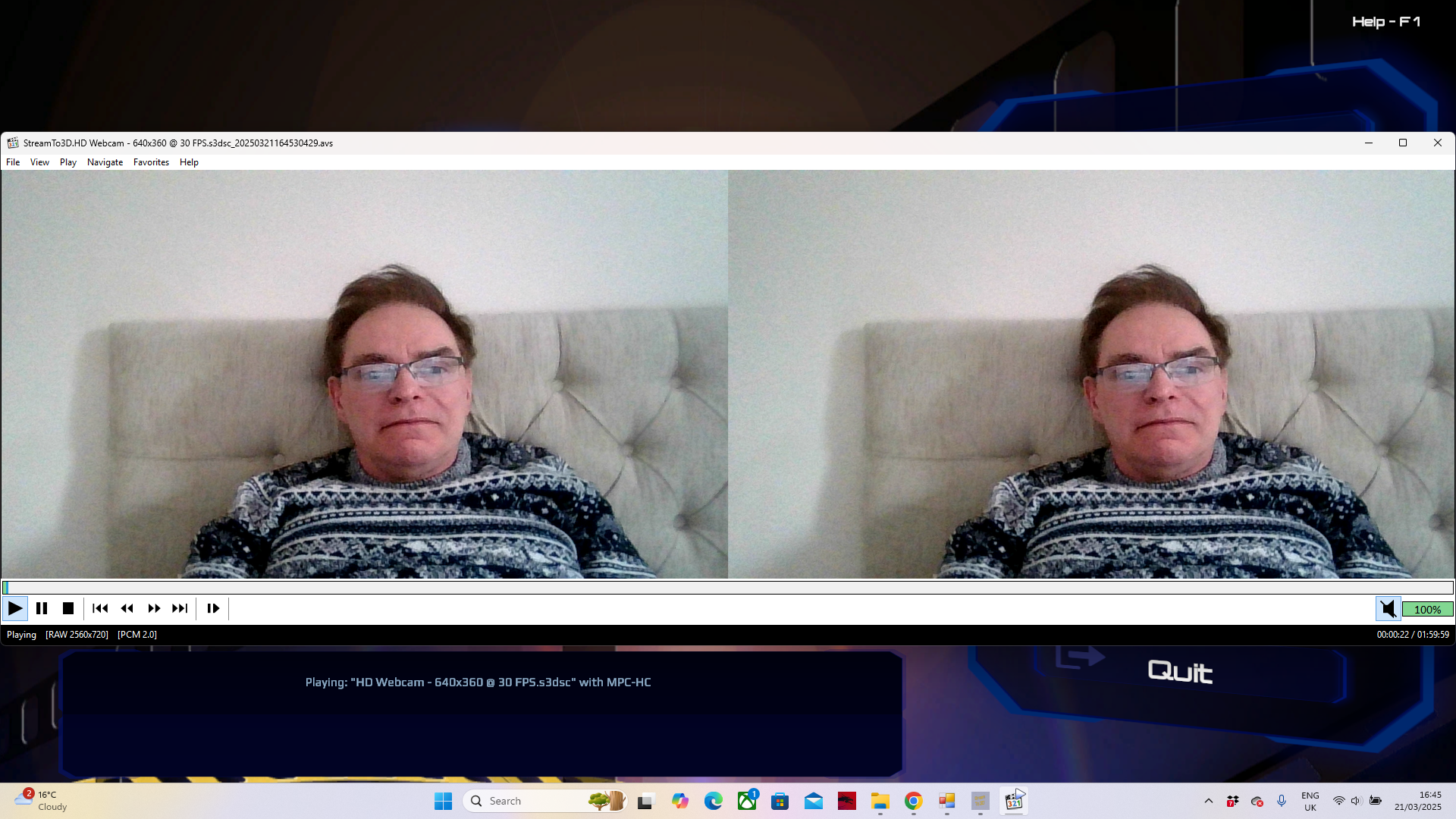 Full SBS Example with Live Video Source